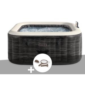 Kit spa gonflable Intex PureSpa Ardoise carr&eacute; Bulles 4 places + Kit d'entretien - Neuf