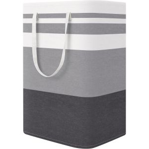 MEVRONISSHOP-Grand panier &agrave; linge pliable avec poign&eacute;es de transport facile, panier &agrave; linge autonome pour linge, chambre, dortoir, serviettes, jouets, 75 L, gris d&eacute;grad&eacute; - Neuf