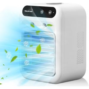 Climatiseur Portable, Climatiseur Mobile Silencieux 500ml, 15° Oscillation, 2 Modes de Brumisation, Clim Portable Rechargeable USB Refroidisseur d'air Par Evaporation pour Maison Bureau - Neuf