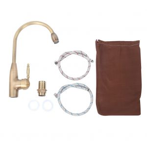 HJLIAN Robinet retro en laiton a filetage G1/2, rotation a 360 degres, trou unique, eau chaude et froide, pour cuisine - Neuf