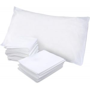 Lot De 20 Housses De Coussin Jetables En Tissu Non Tissé Pour Voyage,Hôtel,Chambre À Coucher,Fournitures De Literie (81,3 X 50,8 Cm)-Blanc - Neuf
