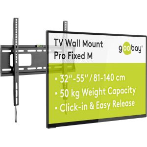 49890 Pro Support Mural Tv Pour Écrans Et Télév Urs De 32-55 Pouces (81-140 Cm) - Fixation Murale Tv Avec Une Capacité De Charge . De 50 Kg Accroche Television Mural Vesa 300 X 300 - Neuf