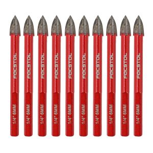 Set de Foret Sec - 10 pièces Foret au Carbure avec Changement Rapide de Tige Hexagonale pour Bois Plastique Maçonnerie Céramique Béton Marbre (5mm*2+6mm*4+8mm*2+10mm+12mm) - Neuf