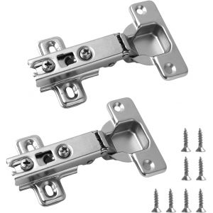 2 Pi&egrave;ces Recouvrante Charniere Porte Cuisine, Charni&egrave;res de Porte pour Armoire de Cuisine, Meuble de Cuisine Charni&egrave;re de Porte, Angle d'Ouverture 110&deg;,Installation Facile pour Meubles et R&eacute;novation - Neuf