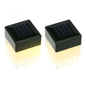 Lot De 2 Lampes Solaires Led Pour Poteaux De Cl&ocirc;ture, Lampe D'ext&eacute;rieur Pour Jardin Ou Cour - Neuf