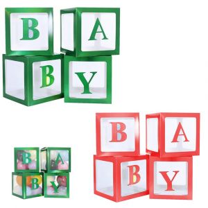 Lot de 8 bo&icirc;tes &agrave; ballons transparentes avec autocollants lettres AZ pour d&eacute;coration de cadeaux &agrave; faire soi-m&ecirc;me - Neuf