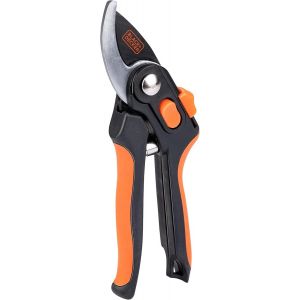 Cisaille de Jardin - Ciseaux &agrave; Bois - Secateur de Jardin avec Lames en acier tremp&eacute; - Branches d'un Diam&egrave;tre de 13 mm - Taille 20,3 cm - Acier - Noir/Orange - Neuf