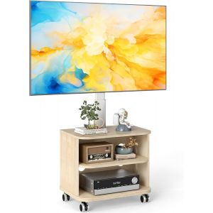 MEVRONISSHOP-Meuble TV &agrave; roulettes LED LCD OLED Plasma 32-65"", hauteur r&eacute;glable, 35 kg, support mobile VESA 400 x 400 mm - Neuf