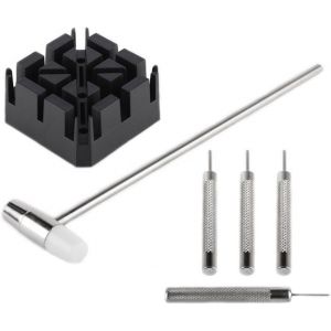 KAL-Kit D`Extracteurs De Tiges S-420 Pour Raccourcir Le Bracelet Bracelet En Inox Tiges Extracteur De Tiges Raccourceur De Bande De Rouleaux Marteau Montre Outils Pour Montres Horloger Kit - Neuf