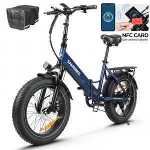 V&eacute;lo &Eacute;lectrique Pliable De Ville Samebike Lotdm200-Ii 750w 40km/H 80km 20" + Carte Nfc -Bleu Fonc&eacute; - Neuf