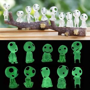 Mevronisshop-Lot De 10 Accessoires De Jardin F&eacute;&eacute;rique Diff&eacute;rents Qui Brillent Dans Le Noir - D&eacute;coration De Jardin Miniature - Fant&ocirc;me Lumineux - Mononoke - Neuf
