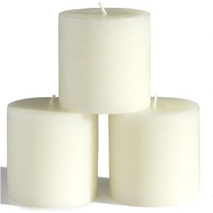 SANSH-Lot de 3 Bougies Pilier Décoratives Rustiques Non Parfumées - Idéales pour Mariage ou Intérieur - Ivoire - Neuf