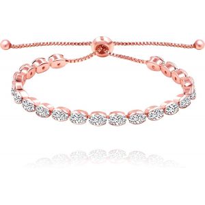 Kalsw-Bracelet Rivière À Maillons Réglables Pour Femme Avec Oxyde De Zirconium - Neuf