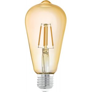Sjzg-Lampe Led E27 Forme De Piston, Ampoule Edison &Agrave; Incandescence, &Eacute;clairage Vintage Et R&eacute;tro, 4 Watts (Correspond &Agrave; 26 Watts), 270 Lumens, Blanc Chaud, Ambr&eacute;, 2200 Kelvin, St64, &Oslash; 6,4 Cm - Neuf