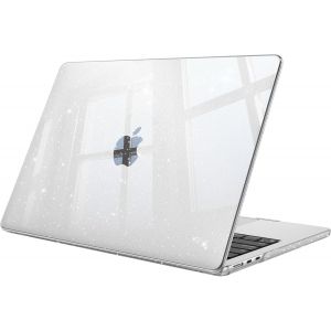 Coque Compatible Avec Macbook Air 13.6 Pouces M4 M3 M2 (A3240/A3113/A2681, 2025/2024/2022) - Coque Fine Et L&eacute;g&egrave;re &Eacute;tui Rigide Housse En Plastique, Transparent Paillette - Neuf