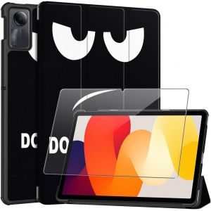 Coque Pour Xiaomi Redmi Pad Se 11"",Noir Fonc&eacute; Pu Cuir De Flip Portefeuille Supporter &Agrave; Rabat Protection Housse Pour Xiaomi Redmi Pad Se 11"" Avec 1 Pi&egrave;ce Verre Tremp&eacute; &Eacute;cran Protecteur - Neuf