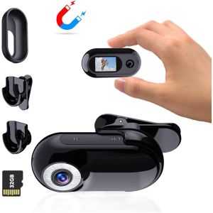 Mini Action Cam1080P et Carte m&eacute;moire 32 Go Cam&eacute;ra de Casque Moto Bodycam Mini cam&eacute;ra Multifonction Accessoires Body Cam - Neuf