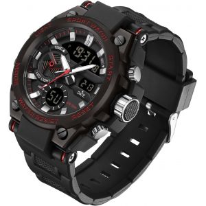 Montre Homme Digitale Outdoor Sport Etanche &Agrave; 50 Atm Montre Tactique Commando Montre Millitaire Homme Pour Sport Grand Cadran Montre Num&eacute;rique Facile &Agrave; Lire Avec Bracelet En Tpu.[J902] - Neuf