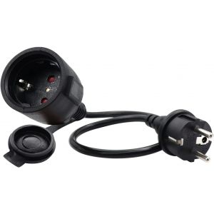 Rallonge &eacute;lectrique Courte Schuko 16A 250V Cable D'extension Schuko,C&acirc;ble Court 2 AC Prise IP44 pour Une Utilisation Ext&eacute;rieure ou Int&eacute;rieure, &agrave; La Maison, Au Bureau (0.5m) - Neuf