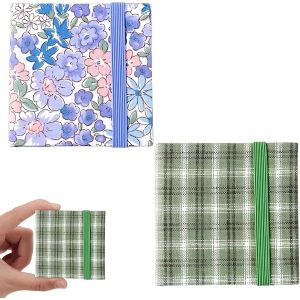 KALANKA-Carnet De Croquis Aquarelle, 2 Pcs Mini Carnet De Croquis d'Art De Voyage, Carnet De Notes Créatif Avec Couverture En Tissu Pour Dessiner, Mini Carnet De Croquis Portable (6 x 6 cm) - Neuf