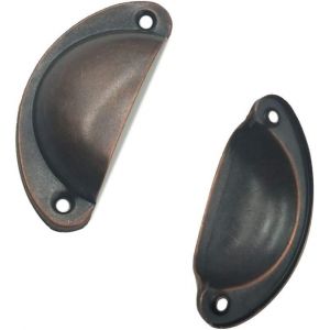 Poignée coquillage vintage, 2 pièces, poignées de meuble vintage, poignées de tiroir semi-circulaires, bouton de porte de placard, poignées de porte rétro - Neuf