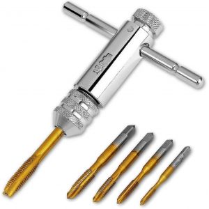 Poignée en T Jeu de clés à cliquet,Porte-robinet réglable Filetage M3-m8 Métrique Métal Main/bl - Neuf