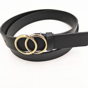 Pack De 2 Ceintures En Cuir Pour Les Femmes Faux Cuir Double O-Ring Boucle De Ceinture Jusqu'à 41 - Neuf