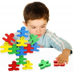 ChenQuanSarl-Lot De 16 Blocs De Construction Amusants En Bois Pour Enfants, Jouets &Eacute;ducatifs Pour Enfants De 3, 4, 5, 6 Ans - Neuf