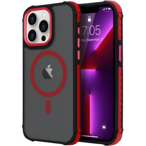 Eryi-Coque Magnétique Pour Iphone 13 Pro Max Compatible Avec Magsafe Recharge Sans Fil Étui Housse De Protection Antichoc En Tpu Antichoc/Pc Dur Housse Arrière Pour Iphone 13 Pro Max,Rouge - Neuf
