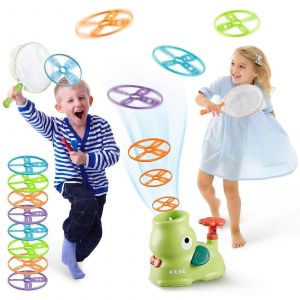 Jouets d'ext&eacute;rieur pour les enfants de 4 &agrave; 8 ans,Jouets de jardin pour tout-petits,Jouet de lancement de disque volant avec 8 dics,Jouets de jardin pour enfants - Neuf