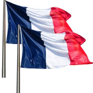 Nouvelhorizonstore-Klikil Drapeau France Polyester Nautique - 2 Pi&iquest;&iquest;Ce Drapeau Francais Version Premium 2024 En 170g Chaque Bleu Blanc Rouge Couleurs Resistant Exterieur - France Flag 150 X 90 Cm - Neuf