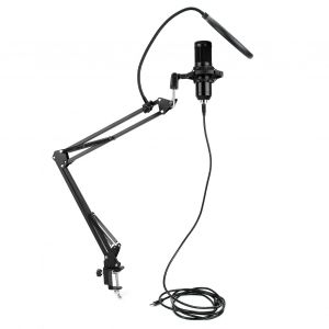 Ensemble de microphones USB avec support de bras flexible et filtre anti-pop pour PC, ordinateur portable et ordinateur de bureau, microphone rond - Neuf