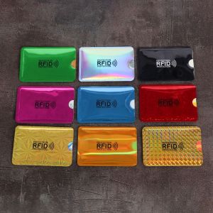 Lot de 9 pochettes porte-cartes RFID colorées pour cartes de crédit et d'identité RFID pour hommes et femmes - Neuf