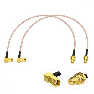 Cable RP-SMA Rallonge Antenne WiFi 30cm Adaptateur de RP-SMA Mâle Angle Droit à Femelle RG316 pour Extension Telesurveillance Routeur WiFi Caméra IP Carte Réseau Sans Fil Mini PCIE,2-Paquet - Neuf