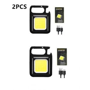Hutp-Mini Lampe De Poche Led 1800lm,Lampe De Travail,Lampe De Poche Portable,Porte-Cl&eacute;s,Rechargeable Par Usb,Pour Camping En Plein Air,Petit Tire-Bouchon-2lamp And Usb-1500lm (2.5-4hours) - Neuf