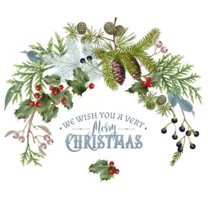 27 x 35 cm, 1 de No&euml;l autocollant, visible sur les deux c&ocirc;t&eacute;s, c&ocirc;ne de pin - Neuf