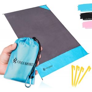 Ulteronixshop-Couverture De Pique-Nique D'ext&eacute;rieur Xl &iquest; Tapis De Plage Ultra L&eacute;g&egrave;re Et Fine &iquest; 140 X 200 Cm &iquest; Imperm&eacute;able, Compacte, Anti Sable &iquest; Pour Voyage, Le Camping &iquest; Avec Sac, 4 Piquets, Mousqu - Neuf