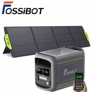 G&eacute;n&eacute;rateur &Eacute;lectrique Portable FOSSiBOT F1800 1024Wh avec Panneau Solaire 200W, Batterie LiFePO4 Station &eacute;lectrique 1800W(Peak 2700W) Charge Rapide 1200W, Mode ECO, BMS pour Camping-Car Station d'&eacute;nergie, Maison, Voyage, le balcon - Neuf