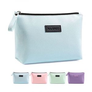 Bleu Petite Trousse De Maquillage Pour Sac À Main, Ce Petit Portable, Un Sac De Maquillage, Imperméable À L'eau De Cuir D'unité Centrale De Voyage Trousse De Maquillage Avec Poignée, Mignon Fermeture À Glissière Poche Multifonction Pour Les Femmes - Neuf