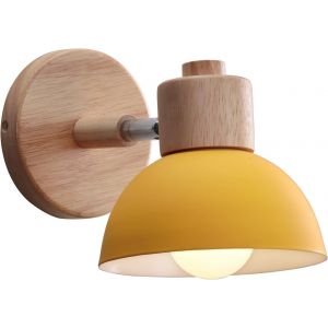 Applique Murale Industrielle Vintage Lampe Murale Interieur Sconce R&eacute;tro Luminaire Applique Abat-Jour E27 &Oslash;15cm Pour Salle &Agrave; Manger Escalier Chambre Cuisine Caf&eacute;(1pcs Jaune) - Neuf