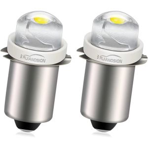 Lot de 2 ampoules LED P13.5S 6 V 0,5 W Blanc 6 000 K Lampe de poche, non polaire, compatible avec la terre négative et la terre positive - Neuf