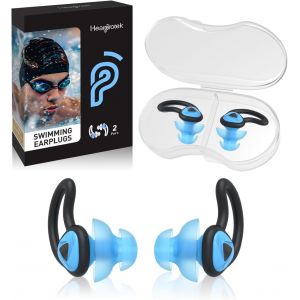 Kalanka-2 Paires Bouchons D'oreilles De Natation, Protection Auditive Bouchon Piscine Protection Contre L'eau Pour Nageurs Douche Bain Le Surf (Bleu Clair) - Neuf