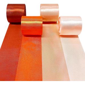 60m Ruban De Satin Orange, 4 Couleurs 15m X 5cm De Large Ruban Pour Bmballage De Cadeaux Diy N?Uds Fête Toile De Fond Anniversaire Baptême Mariage Bouquet De Mariée Automne Thanksgiving Décorations - Neuf