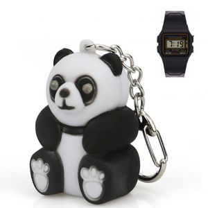 Porte-Cles Avec Pendentif Lumineux Led En Forme De Panda De Dessin Anime - Neuf