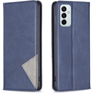 Mdy-Coque Pour Samsung Galaxy M23 5g, Housse Portefeuille En Cuir Etui De Protection Avec Slim Tpu Silicone Bumper Antichoc Magnétique Flip Case, Porte Cartes Avec Fonction Support Cover (Bleu) - Neuf