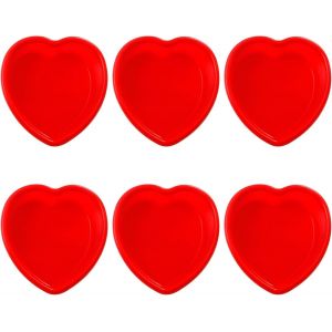 Lot De 6 Moules &Agrave; G&acirc;teau En Silicone En Forme De Coeur-11 Cm-Antiadh&eacute;sif-En Forme De Coeur-Pour Cupcakes,Puddings Et Mini G&acirc;teaux-Micro-Ondes-Friteuse &Agrave; Air Chaud - Neuf