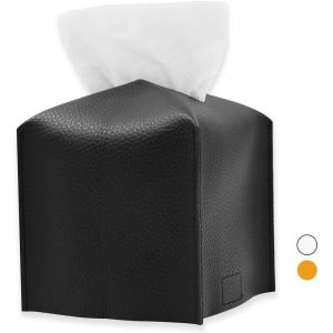 CHECARZHN--NO1-Boîte À Mouchoirs, Boîte À Mouchoirs En Cuir Moderne, Rechargeable, Pour Le Domicile/Toilettes/Salonbureau/Salle De Bain/Voiture, Hlp 13 X 13 X 13 Cm - Taille Unique - Noir - Neuf