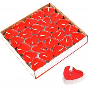 50 Pi&egrave;ces Bougie Coeur Bougies Romantiques pour Mariage,F&ecirc;te Anniversaire Soir&eacute;e Mariage - Neuf