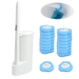 2025 - Brosse WC 3 en 1, 24 recharges (t&ecirc;te de brosse WC + brosse WC + base), multifonctionnelle &agrave; 360 degr&eacute;s - Neuf