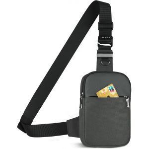 CAUC-Sling Bag Sac de Poitrine Hommes Femmes avec Blocage RFID, Travel T&eacute;l&eacute;phone Bodybag Chest Crossbody Shoulder Bags, Sac Poitrine Poche R&eacute;sistant &agrave; l'eau pour Sport - Neuf
